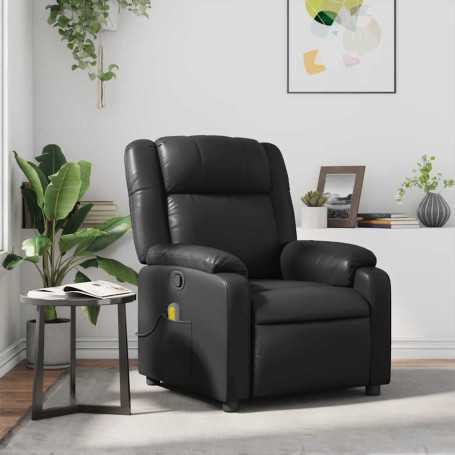 "Méga confort avec Fauteuil de Massage Inclinable Noir en Similicuir - vidaXL"