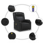 "Méga confort avec Fauteuil de Massage Inclinable Noir en Similicuir - vidaXL"