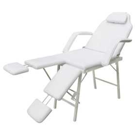 Fauteuil de Soins Esthétiques Blanc en Similicuir 185x78x76 cm - Confort & Élégance | vidaXL