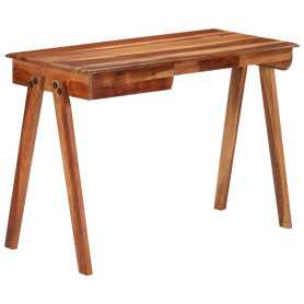 "Bureau en Bois d'Acacia Massif avec Tiroir - vidaXL 110x50x77 cm | Élégance et Fonctionnalité"