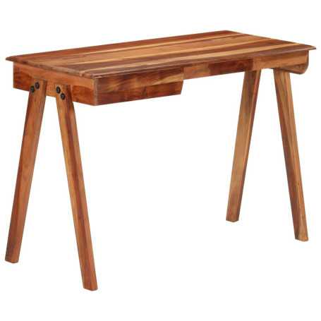 "Bureau en Bois d'Acacia Massif avec Tiroir - vidaXL 110x50x77 cm | Élégance et Fonctionnalité"