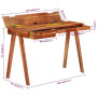 "Bureau en Bois d'Acacia Massif avec Tiroir - vidaXL 110x50x77 cm | Élégance et Fonctionnalité"