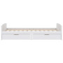 vidaXL Bed Frame without Mattress White Solid Pine Wood - 90x200 cm