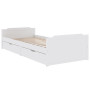vidaXL Bed Frame without Mattress White Solid Pine Wood - 90x200 cm
