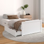vidaXL Bed Frame without Mattress White Solid Pine Wood - 90x200 cm