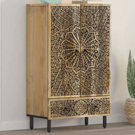 "Buffet en Bois de Manguier Massif vidaXL 60x33x100 cm - Élégance Durable pour Votre Intérieur"