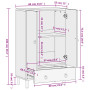 vidaXL Solid Mango Wood Buffet - 60x33x100 cm