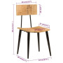 Chaises à manger lot de 2 Bois de manguier solide vidaXL - 44x40x80 cm
