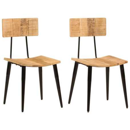 Chaises à manger lot de 2 Bois de manguier solide vidaXL - 44x40x80 cm
