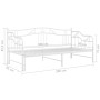 vidaXL Extendable Sofa Bed Frame without Mattress White - 90x200 cm