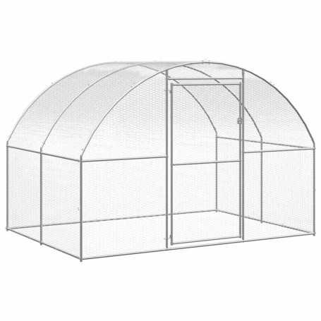 vidaXL Outdoor Chicken Coop Galvanized Steel - 3x2x2 m