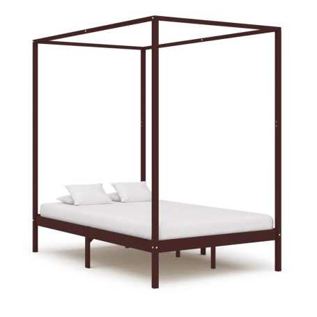 vidaXL Solid Wood Canopy Bed Frame without Mattress - 120x200 cm