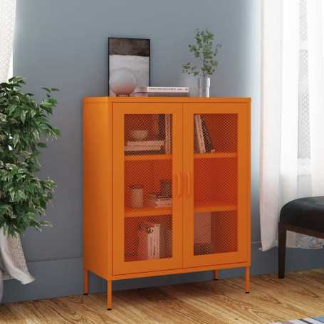 "Armoire de Rangement en Acier Orange vidaXL 80x35x101,5 cm - Élégance et Fonctionnalité"