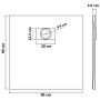 vidaXL SMC Shower Tray Black 90 x 90 cm