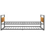 vidaXL Extendable Bed Frame without Mattress Black Metal - 90x200 cm
