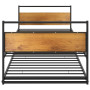 vidaXL Extendable Bed Frame without Mattress Black Metal - 90x200 cm