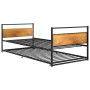 vidaXL Extendable Bed Frame without Mattress Black Metal - 90x200 cm