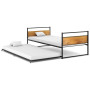 vidaXL Extendable Bed Frame without Mattress Black Metal - 90x200 cm