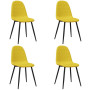 Chaises à manger Velours lot de 4 vidaXL - Jaune moutarde