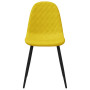 Chaises à manger Velours lot de 4 vidaXL - Jaune moutarde