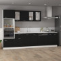vidaXL Lyon Microwave Armoire - Black Engineered Wood