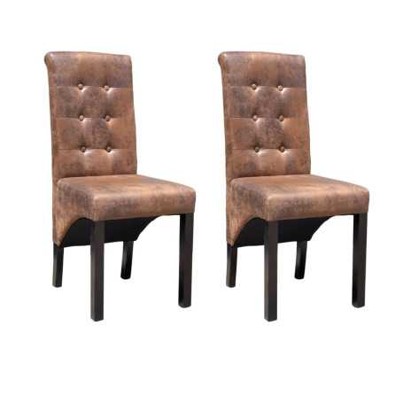 "Misez sur l'élégance : Lot de 2 Chaises à Manger vidaXL Marron Similicuir - Confort et Style"