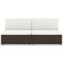 vidaXL 2-Seater Sectional Sofa Poly Rattan Brown