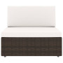 vidaXL 2-Seater Sectional Sofa Poly Rattan Brown