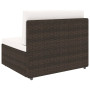 vidaXL 2-Seater Sectional Sofa Poly Rattan Brown