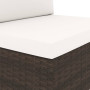 vidaXL 2-Seater Sectional Sofa Poly Rattan Brown