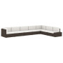 vidaXL 2-Seater Sectional Sofa Poly Rattan Brown