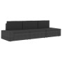 vidaXL 2-Seater Sectional Sofa Poly Rattan Brown