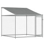 Cage pour chien avec toit et porte acier galvanisé gris vidaXL - 2x2x2 m
