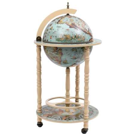 vidaXL Globe Bar Eucalyptus Wood Blue