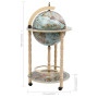 Bar sous forme de globe Bois d'eucalyptus vidaXL - Bleu