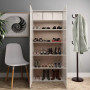 vidaXL Shoe Cabinet - White Glossy Engineered Wood