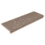 vidaXL Self-adhesive Stair Mats - 15 pcs 65x21x4 cm Dark Beige