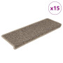 vidaXL Self-adhesive Stair Mats - 15 pcs 65x21x4 cm Dark Beige