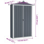 "Méga Abri de jardin Gris en Acier Galvanisé vidaXL - 116x45x175 cm | Durable & Économique"