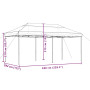 Tente de réception pliable Pop-Up vidaXL - 580 x 292 x 315 cm - Beige