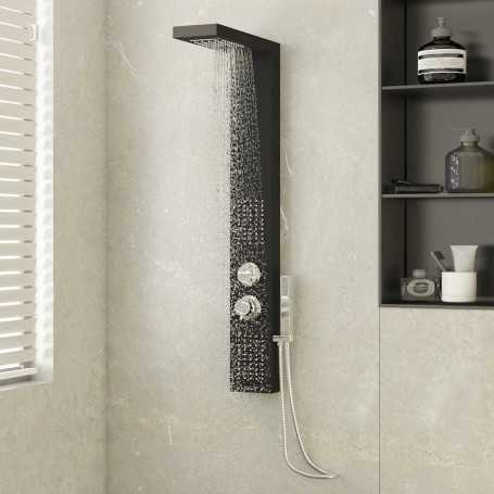 Système de panneau de douche Aluminium vidaXL - Noir