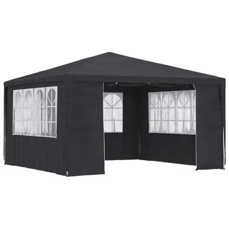 vidaXL Party Tent and Sidewalls - 4x4x2.75 m - 90 g/m² - Anthracite