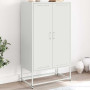 vidaXL White High Buffet Table 68.5x38.5x123.5 cm Steel Frame