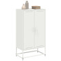 vidaXL White High Buffet Table 68.5x38.5x123.5 cm Steel Frame