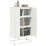 vidaXL White High Buffet Table 68.5x38.5x123.5 cm Steel Frame