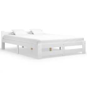 Cadre de Lit en Bois Massif de Pin Blanc 180x200 cm - vidaXL | Élégance Durable pour Votre Chambre