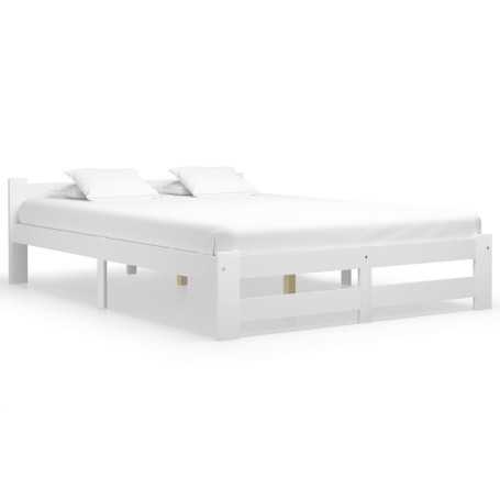 vidaXL White Solid Pine Wood Bed Frame without Mattress 180x200 cm