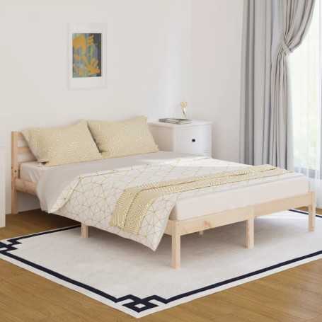 vidaXL Solid Pine Wood Bed Frame Without Mattress - 140x200 cm