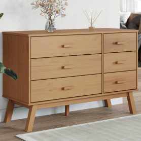 Armoire à Tiroirs OLDEN en Bois de Pin Marron - Solide et Élégante | vidaXL