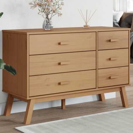 Armoire à Tiroirs OLDEN en Bois de Pin Marron - Solide et Élégante | vidaXL